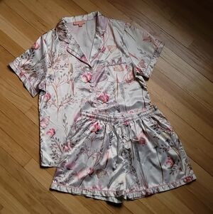 Elegant Floral Satin Pajama Set